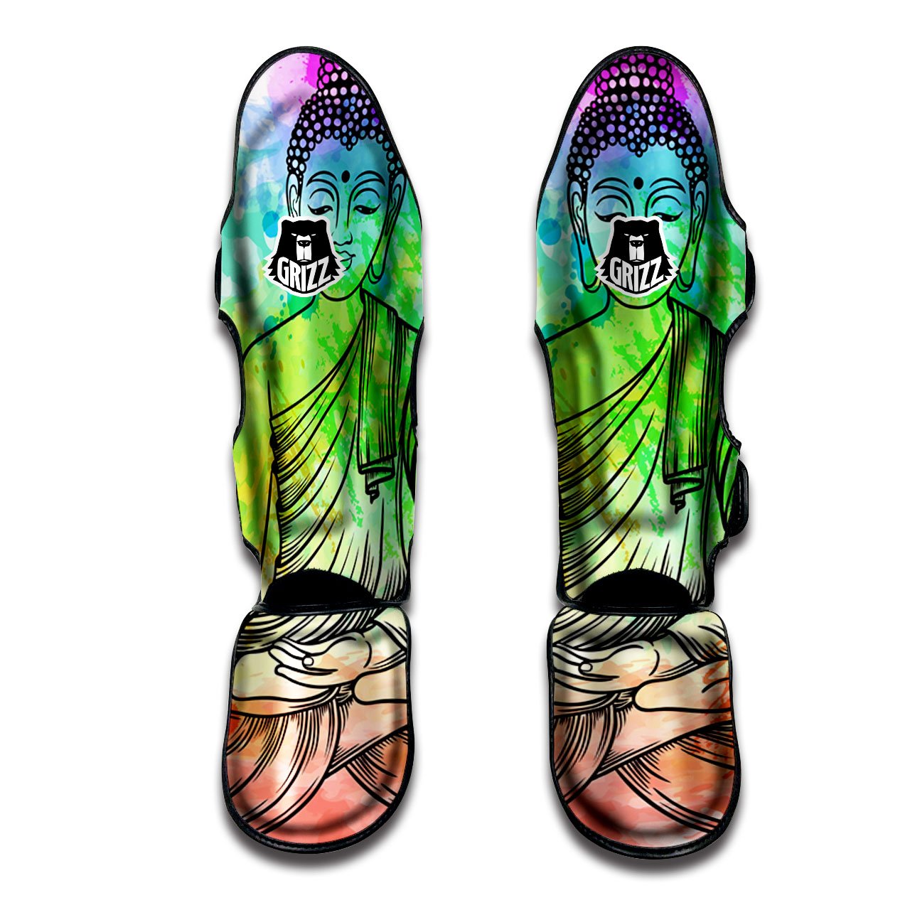 Buddha Reggae Print Muay Thai Shin Guards-grizzshop