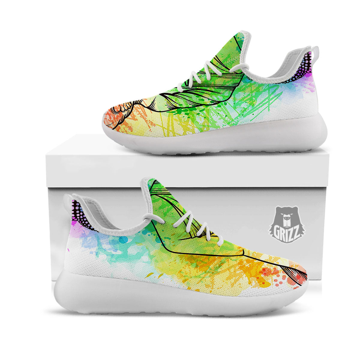 Buddha Reggae Print White Athletic Shoes-grizzshop