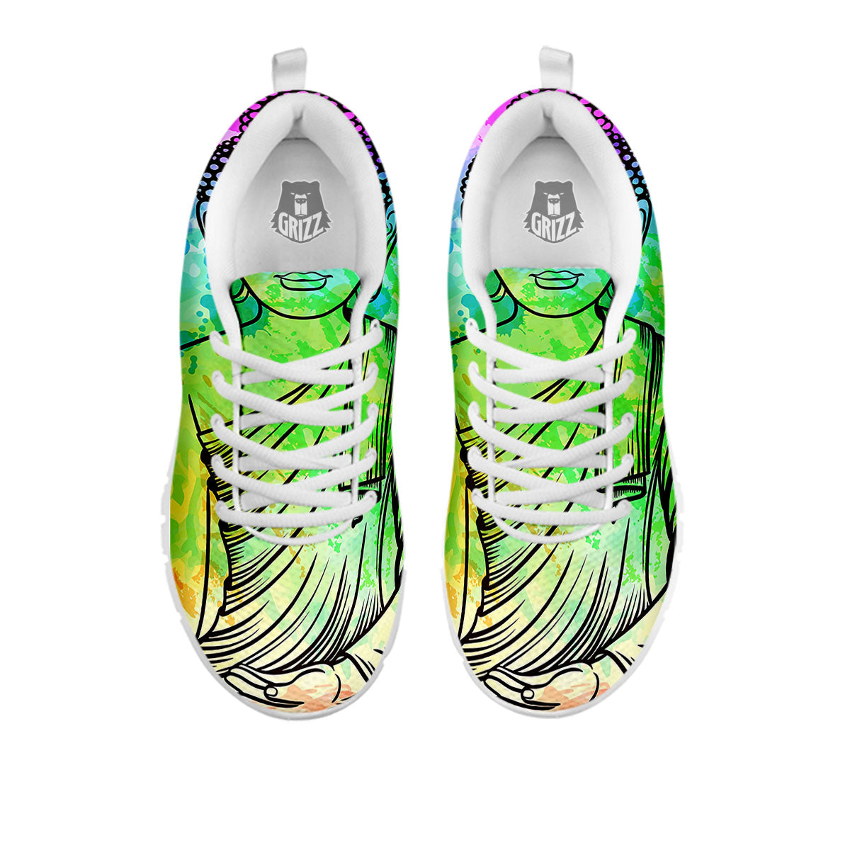 Buddha Reggae Print White Sneaker-grizzshop
