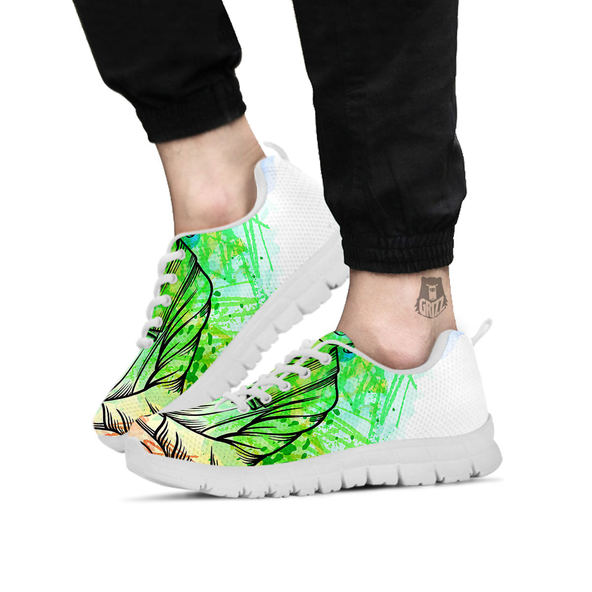 Buddha Reggae Print White Sneaker-grizzshop