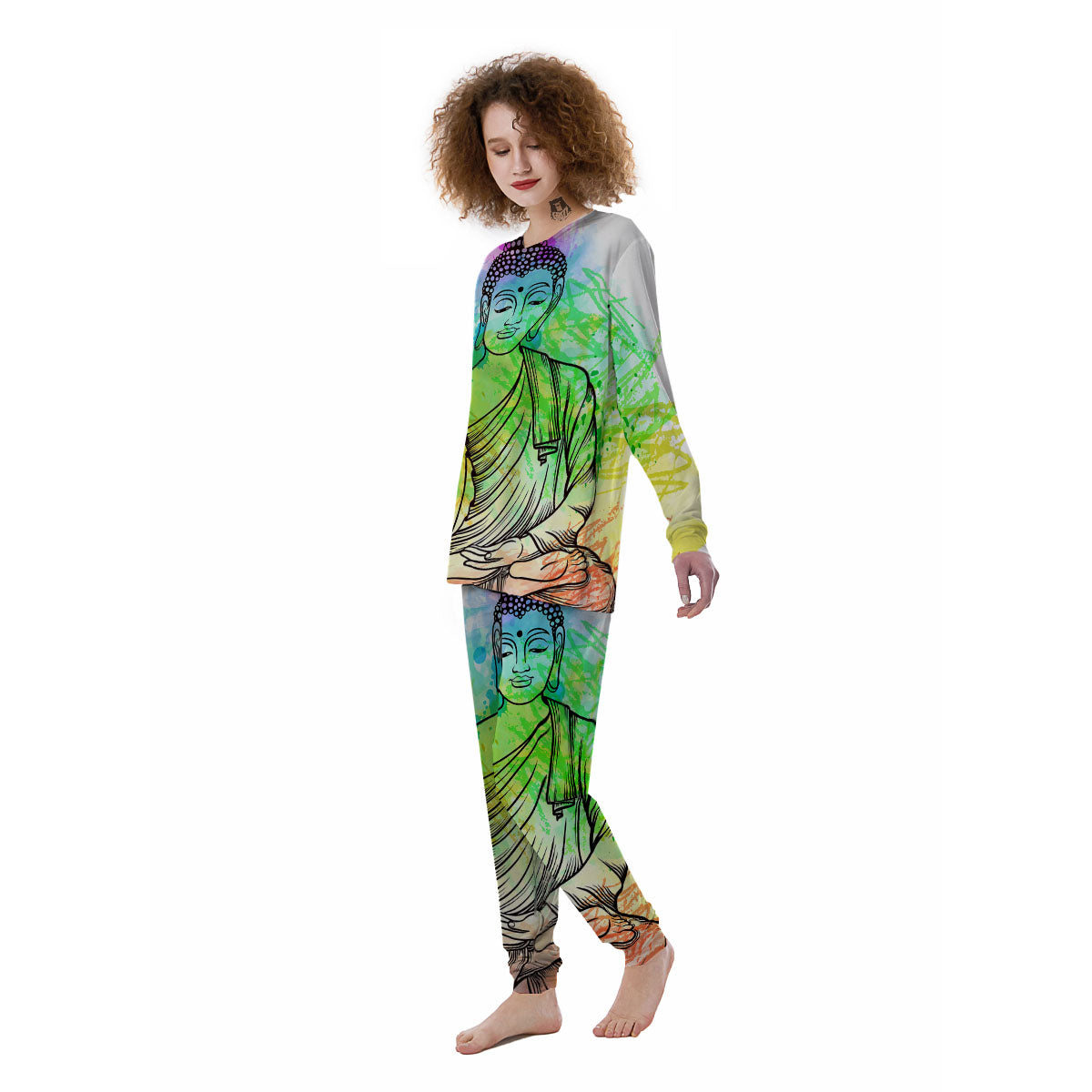 Buddha Reggae Print Women's Pajamas-grizzshop