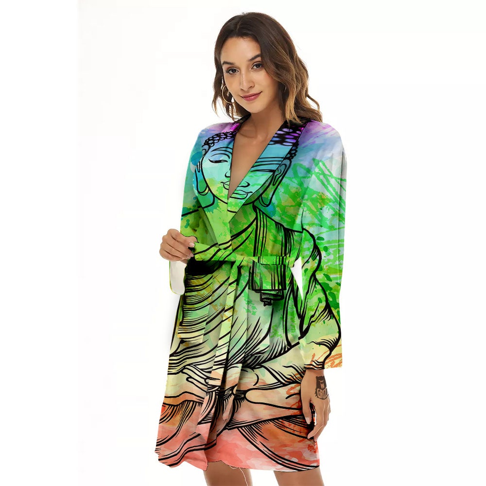 Buddha Reggae Print Women's Robe-grizzshop