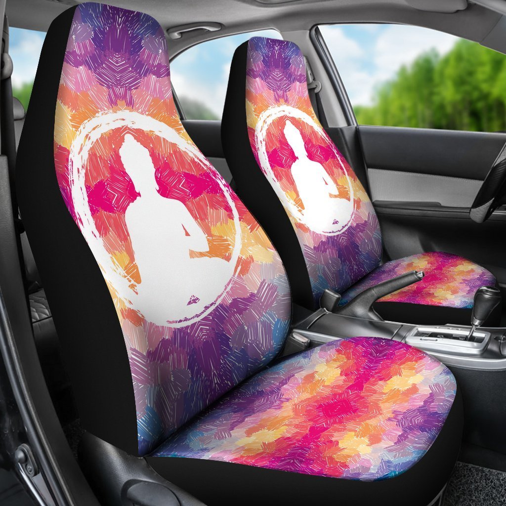 Buddha Retro Colorful Universal Fit Car Seat Covers-grizzshop