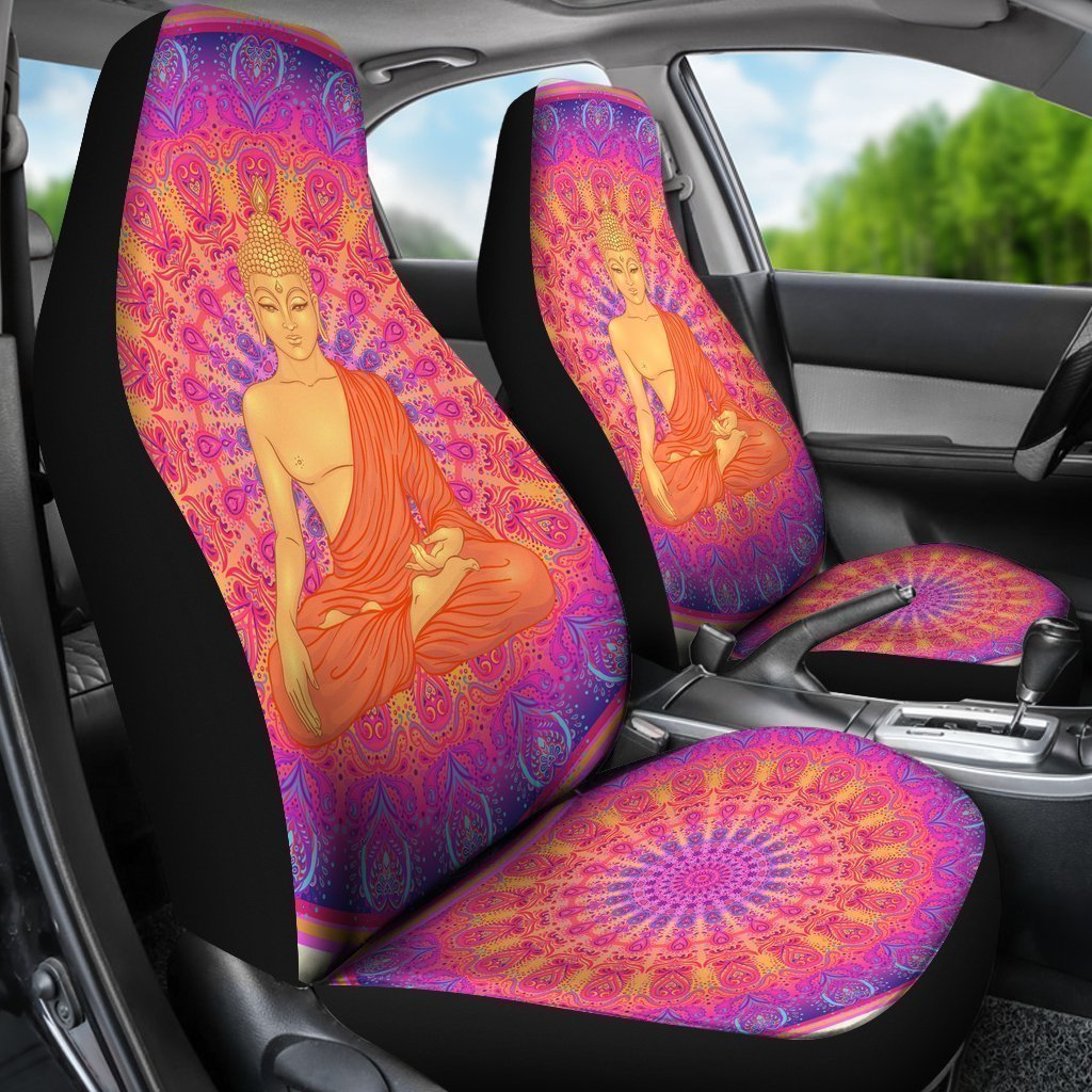 Buddha Retro Colorful Universal Fit Car Seat Covers-grizzshop
