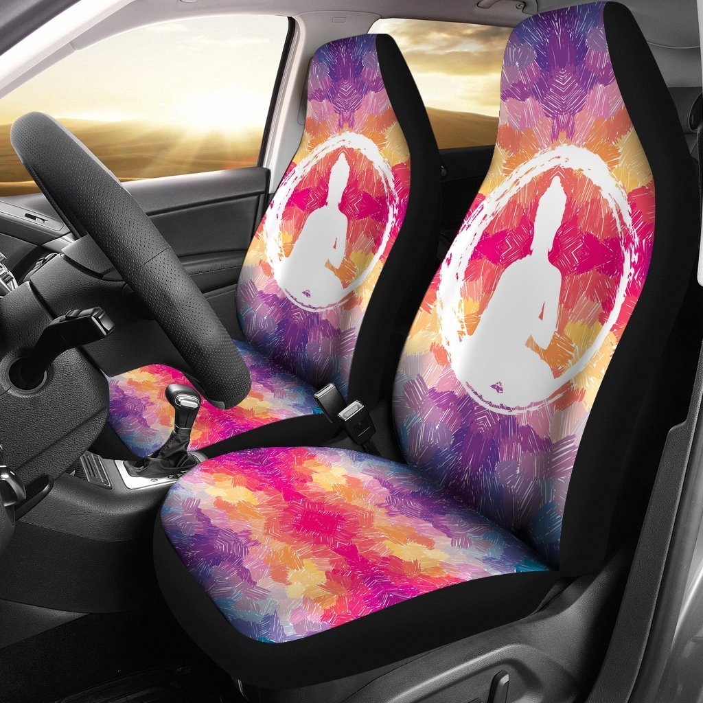 Buddha Retro Colorful Universal Fit Car Seat Covers-grizzshop