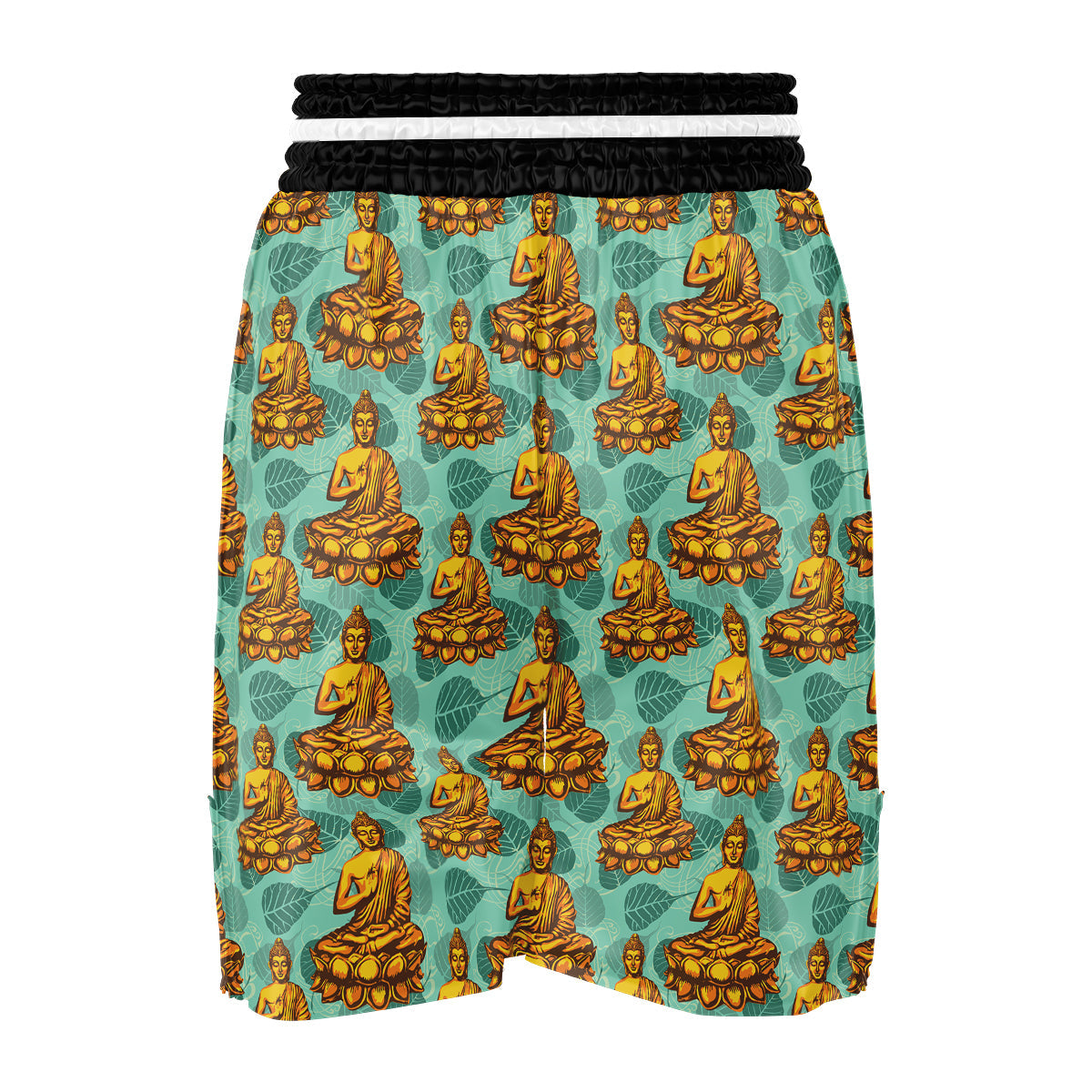 Buddha Sits On The Leaf Print Pattern Boxing Shorts-grizzshop