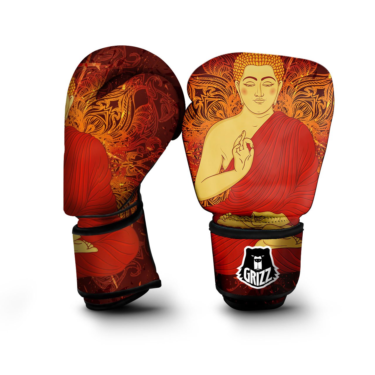 Buddha Statue Vintage Print Boxing Gloves-grizzshop