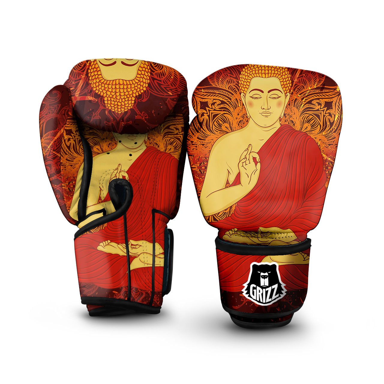 Buddha Statue Vintage Print Boxing Gloves-grizzshop