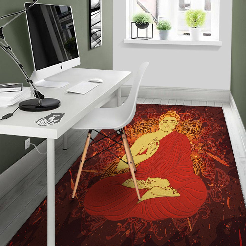 Buddha Statue Vintage Print Floor Mat-grizzshop