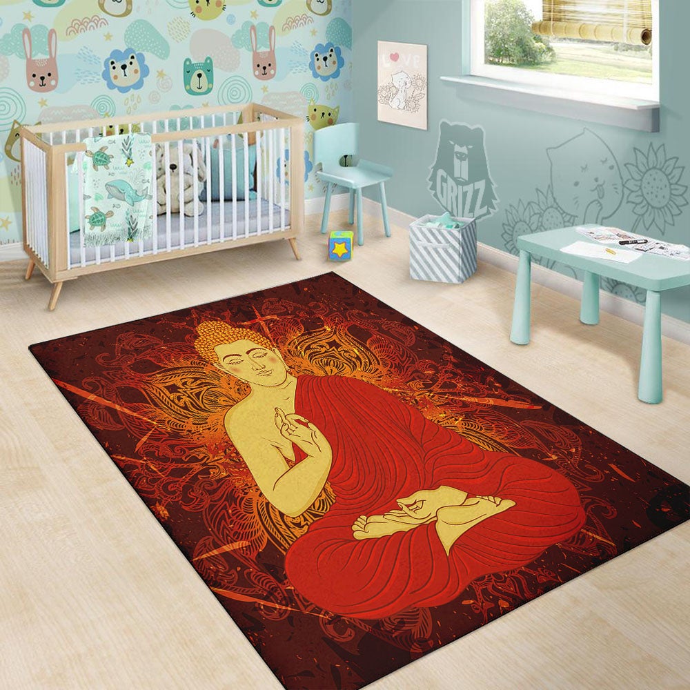 Buddha Statue Vintage Print Floor Mat-grizzshop