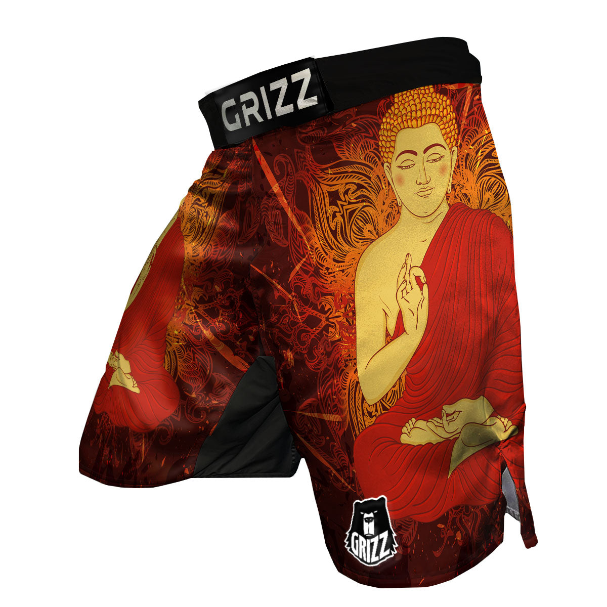 Buddha Statue Vintage Print MMA Shorts-grizzshop