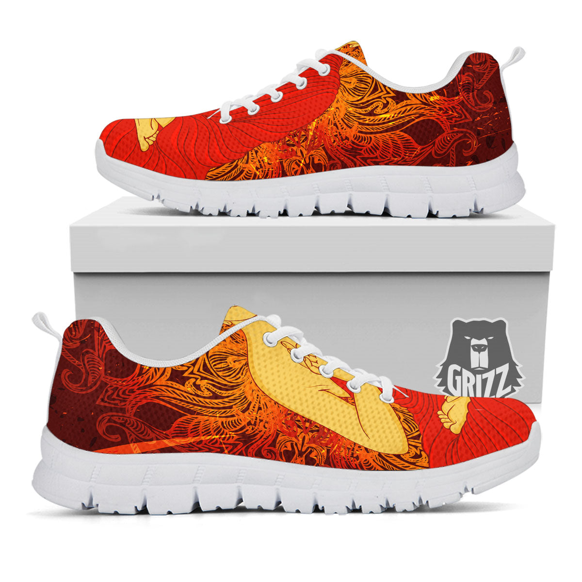 Buddha Statue Vintage Print White Sneaker-grizzshop