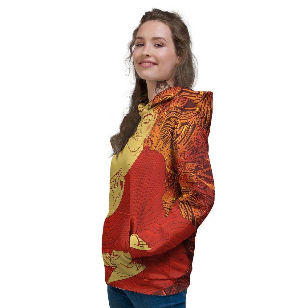 Buddha Statue Vintage Print Women's Hoodie-grizzshop