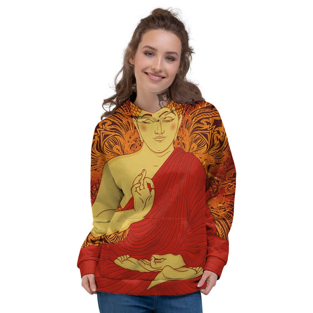 Buddha Statue Vintage Print Women's Hoodie-grizzshop