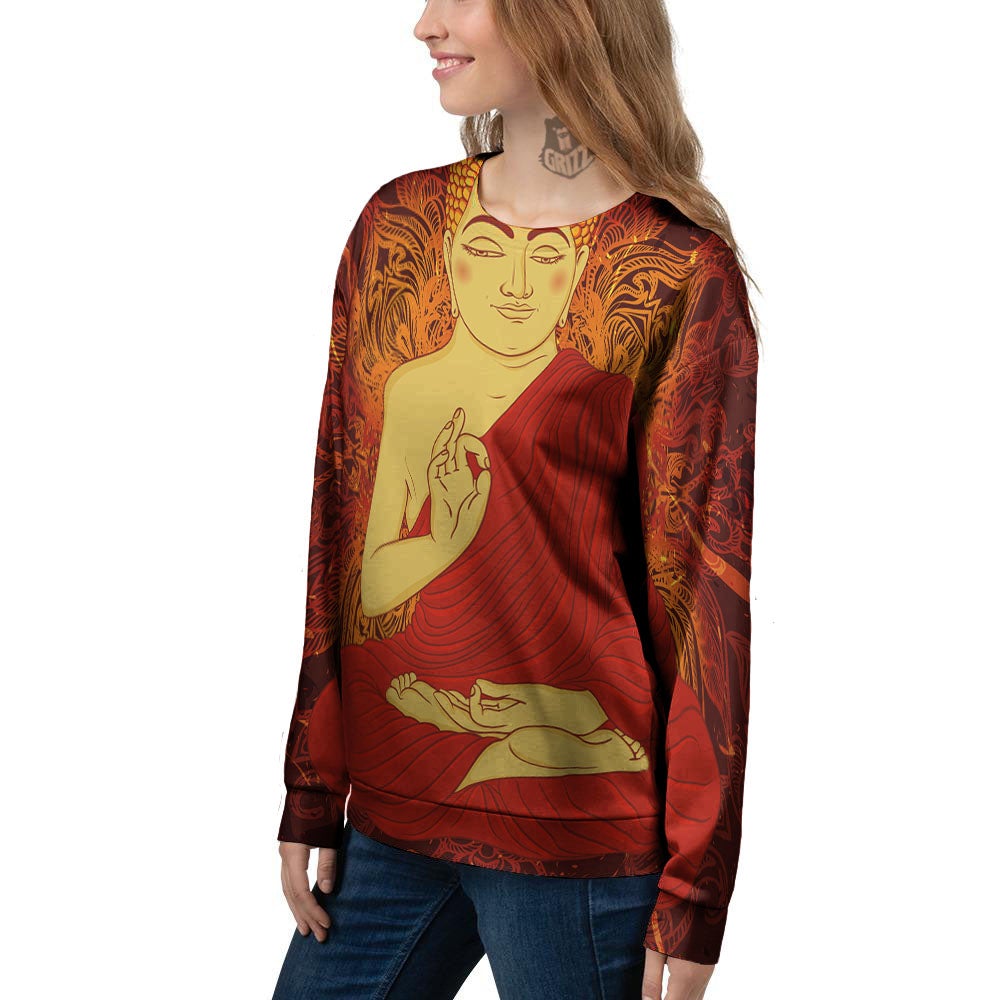 Buddha Statue Vintage Print Women's Sweatshirt-grizzshop