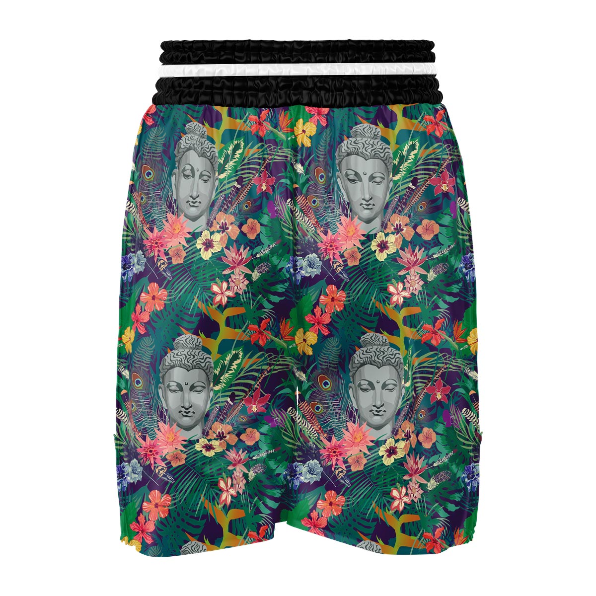 Buddha Tropical Print Pattern Boxing Shorts-grizzshop