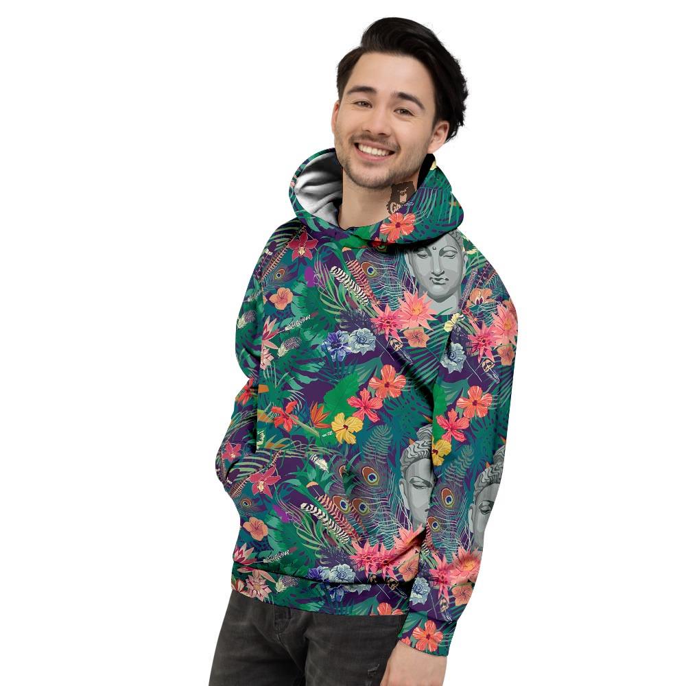 Buddha Tropical Print Pattern Men's Hoodie-grizzshop