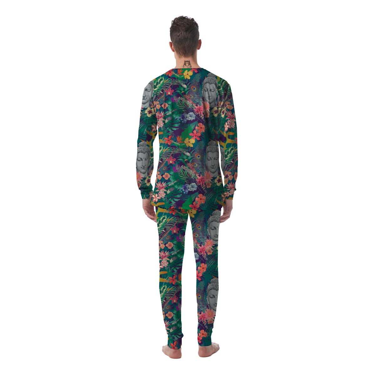 Buddha Tropical Print Pattern Men's Pajamas-grizzshop