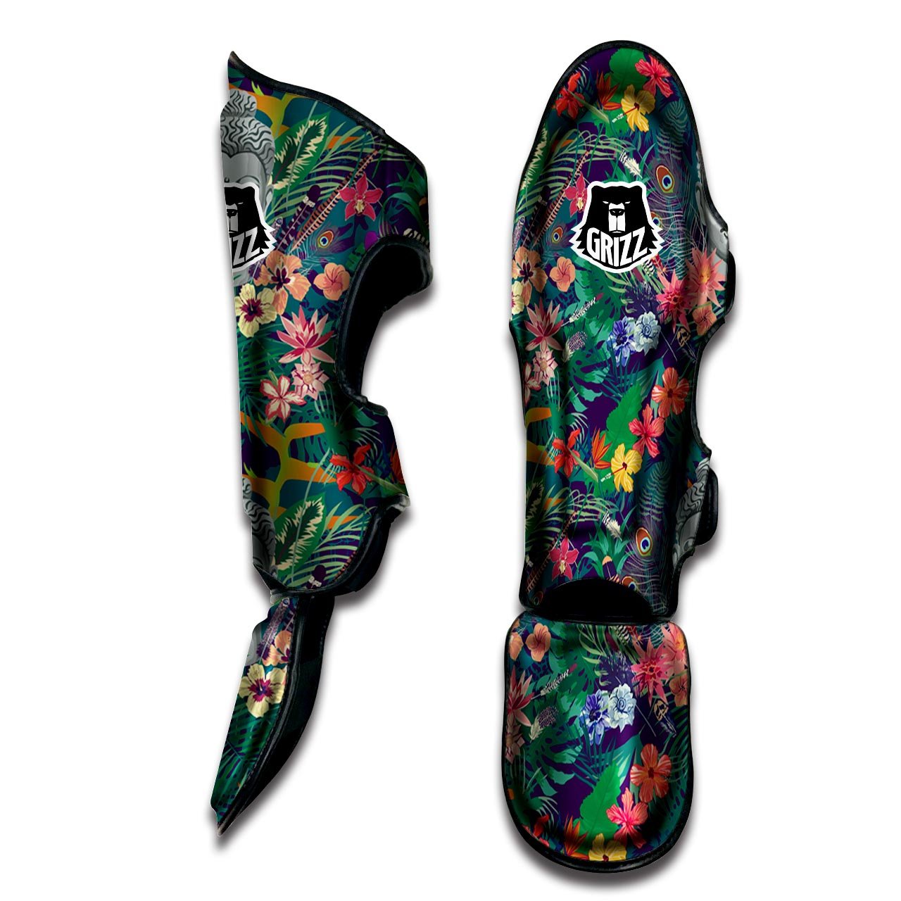 Buddha Tropical Print Pattern Muay Thai Shin Guards-grizzshop