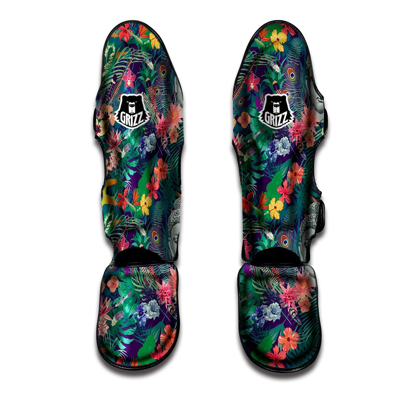 Buddha Tropical Print Pattern Muay Thai Shin Guards-grizzshop