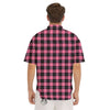 Buffalo Check Black And Pink Print Men's Short Sleeve Shirts-grizzshop