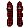 Buffalo Check Black And Red Print Muay Thai Shin Guards-grizzshop