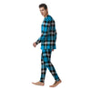 Buffalo Check Black And Turquoise Print Pattern Men's Pajamas-grizzshop