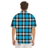 Buffalo Check Black And Turquoise Print Pattern Men's Short Sleeve Shirts-grizzshop