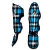 Buffalo Check Black And Turquoise Print Pattern Muay Thai Shin Guards-grizzshop