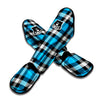 Buffalo Check Black And Turquoise Print Pattern Muay Thai Shin Guards-grizzshop