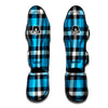 Buffalo Check Black And Turquoise Print Pattern Muay Thai Shin Guards-grizzshop