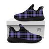 Buffalo Check Black And Violet Print Pattern Black Athletic Shoes-grizzshop