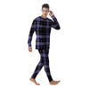 Buffalo Check Black And Violet Print Pattern Men's Pajamas-grizzshop