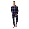 Buffalo Check Black And Violet Print Pattern Men's Pajamas-grizzshop