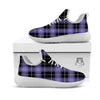 Buffalo Check Black And Violet Print Pattern White Athletic Shoes-grizzshop