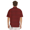 Buffalo Check Cardinal Red Print Pattern Men's Short Sleeve Shirts-grizzshop