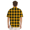 Buffalo Check Fire Yellow Print Pattern Men's Short Sleeve Shirts-grizzshop