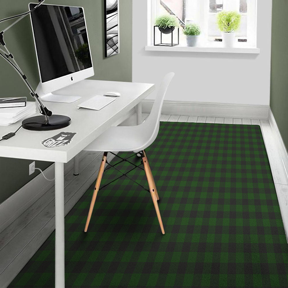 Buffalo Check Forest Green Print Pattern Floor Mat-grizzshop