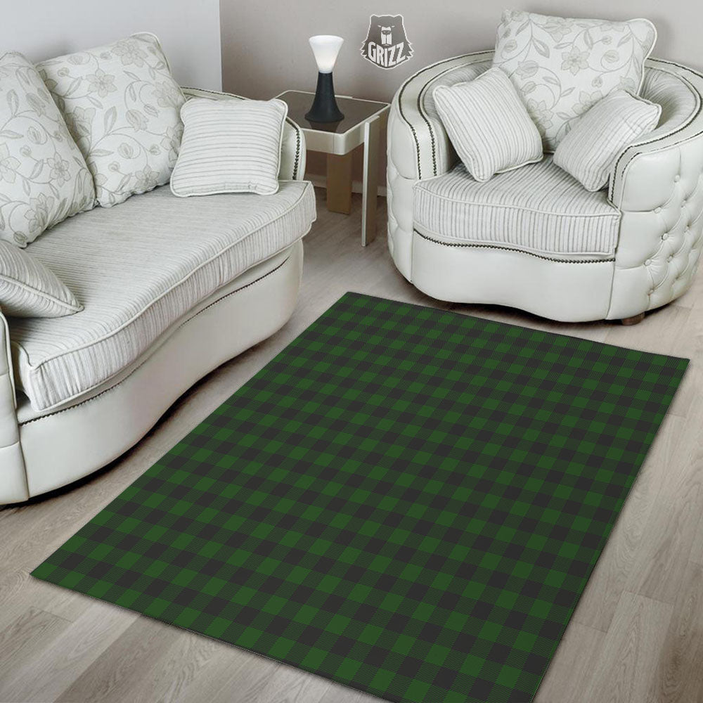 Buffalo Check Forest Green Print Pattern Floor Mat-grizzshop
