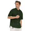 Buffalo Check Forest Green Print Pattern Men's Short Sleeve Shirts-grizzshop