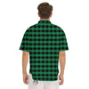 Buffalo Check Green Print Pattern Men's Short Sleeve Shirts-grizzshop