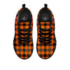 Buffalo Check Halloween Orange Print Black Sneaker-grizzshop