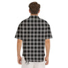 Buffalo Check Light Grey And Black Print Men's Short Sleeve Shirts-grizzshop