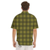 Buffalo Check Olive Green Print Pattern Men's Short Sleeve Shirts-grizzshop