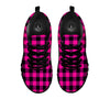 Buffalo Check Pink And Black Print Black Sneaker-grizzshop