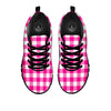 Buffalo Check Pink And White Print Black Sneaker-grizzshop