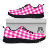 Buffalo Check Pink And White Print Black Sneaker-grizzshop