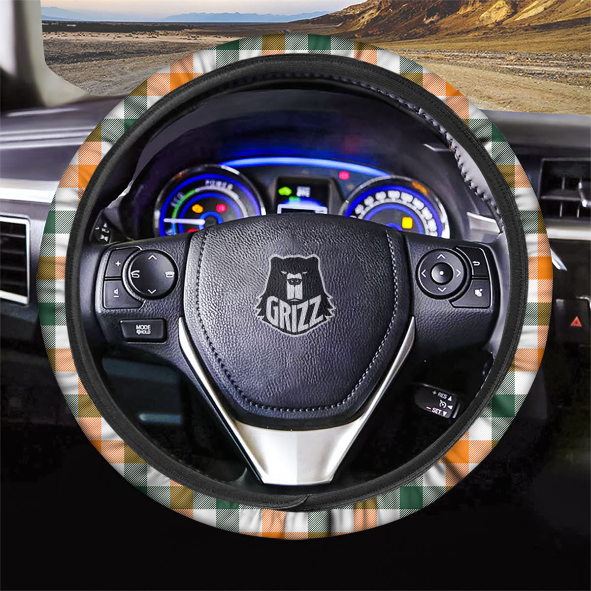 Buffalo Check St. Patrick's Day Print Pattern Car Steering Wheel Cover-grizzshop