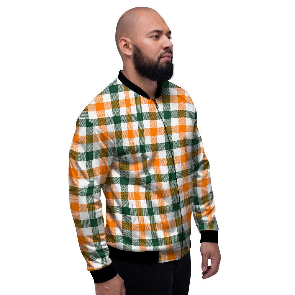 Buffalo Check St. Patrick's Day Print Pattern Men's Bomber Jacket-grizzshop