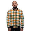 Buffalo Check St. Patrick's Day Print Pattern Men's Bomber Jacket-grizzshop